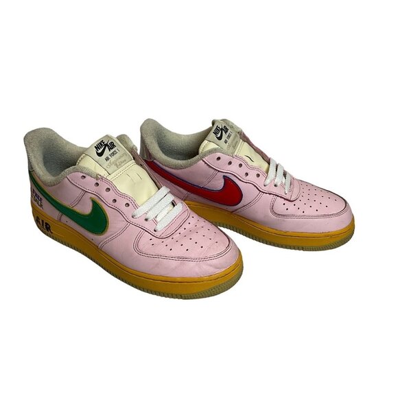 Nike Air Force 1 Low “Feel Free Let’s Talk” Multi-Colored Sneakers Pink Men’s 8 - Picture 1 of 14